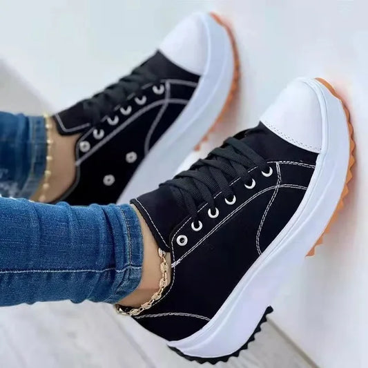 Classic White Canvas Women's Sneakers